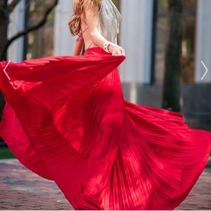 Red chiffon skirt